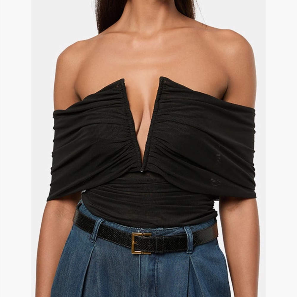 WeWoreWhat Black Off-Shoulder Bodysuit